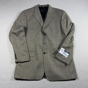 Haggar‎ Sport Coat Men 42L Textured Brown Three Button Blazer Lined Classic NWT